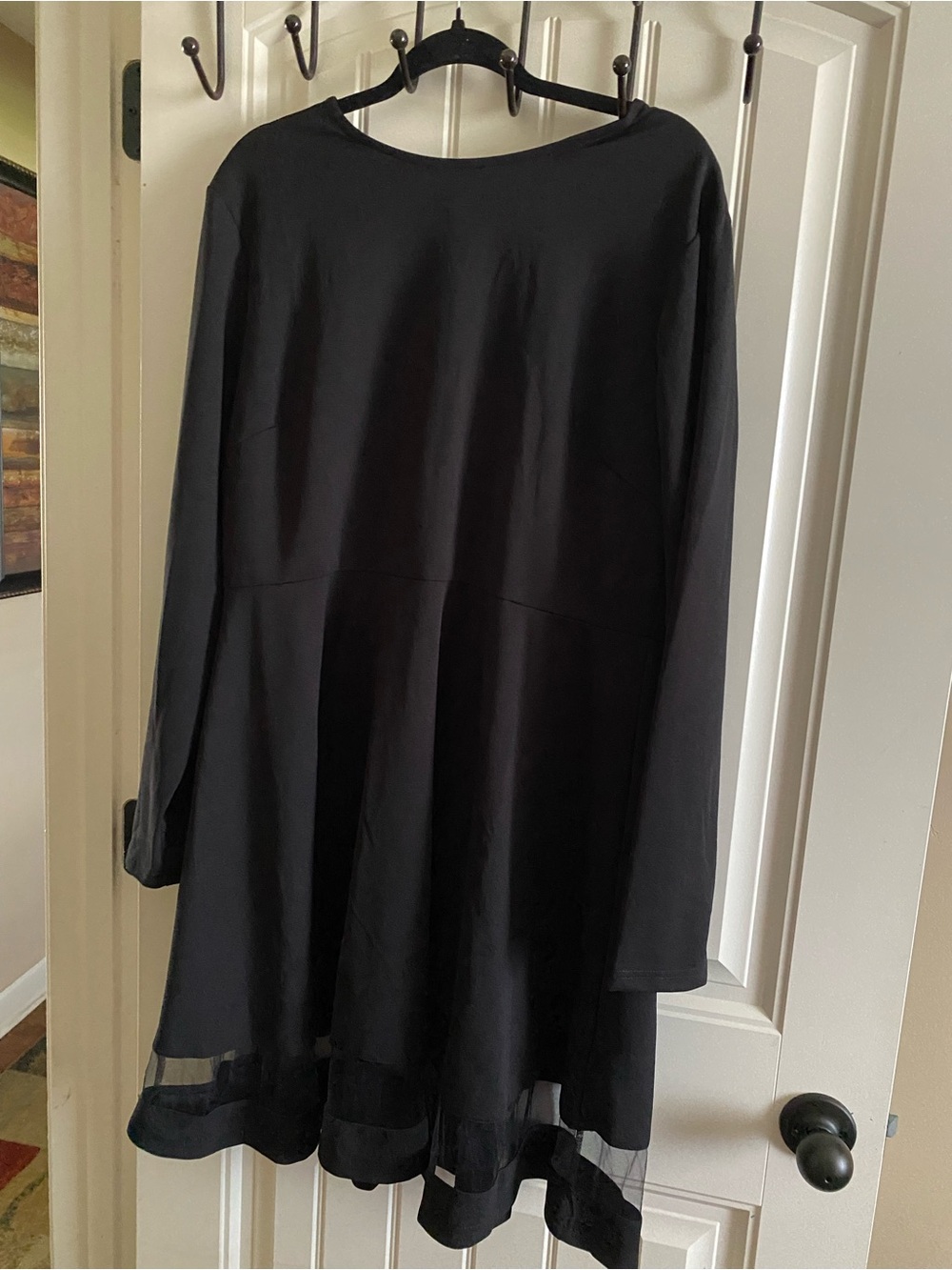 Black Long-Sleeve A-Line Dress
